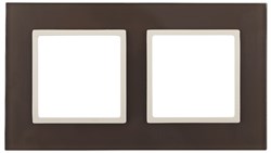 14-5102-31 ЭРА Рамка на 2 поста, стекло, Эра Elegance, мокко+сл.к Под заказ Б0034503