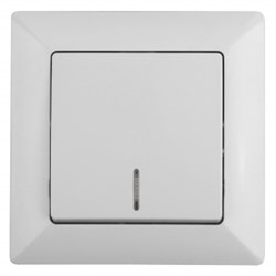 4-102-01 Intro Выключатель с подсветкой, 10А-250В, СУ, Solo, белый Б0043270