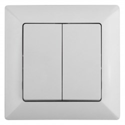 4-104-01 Intro Выключатель двойной, 10А-250В, СУ, Solo, белый  Б0043284