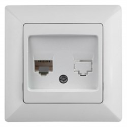 4-303-01 Intro Розетка информационная RJ45, СУ, Solo, белый Б0043382