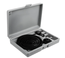 Набор кольцевых пил 17пр, по дереву (19,22,29,32,38,44,51,64,76,89,102,127мм) Ермак, в кейсе 649-081