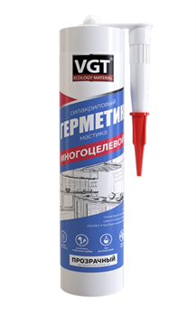 Герметик VGT силакриловый (мастика) многоцелевой белый 0.28 кг (12шт) картиридж 39020