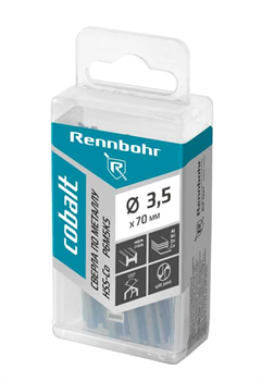 Сверло по металлу  3,5 x70 мм, HSS-Co RENNBOHR COBALT PROM  (10шт/уп) 670035