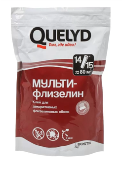 Клей обойный "Quelyd" Мульти-Флизелин 450 гр.(зип-пак) (16шт/уп)  50035119