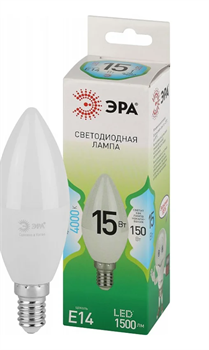 Лампа светодиодная  ЭРА LED GREEN LINE B35-15w-840-E14  4000К Б0067121