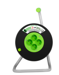 Удлинитель силовой KAT-2x1.5-40m на катушке пластик 4 розетки б/з ПВС 2х1,5мм2 GREEN LINE ЭРА Б0065088