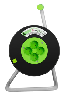 Удлинитель силовой KAT-3x1.0-40m на катушке пластик 4 розетки с/з ПВС 3х1мм2 GREEN LINE ЭРА Б0065116