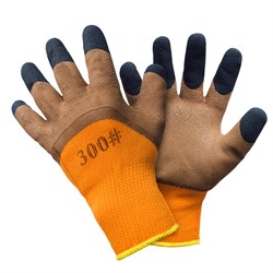 Перчатки оранжево-коричневые с пальчиком