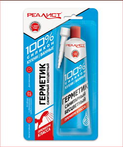 Герметик REALIST PRO силиконовый санитарный бесцветный 80 мл  3591