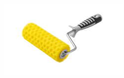 Валик для декорир 250 мм поролон d 48 мм,бюгель 8 мм,ворс14 мм,желт горош 2-х ручка  АКОР (20шт/уп) 293 68 825