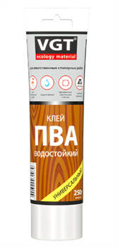 Клей ПВА 0,25кг столярный  водостойкий VGT , туба (по12шт) 42365
