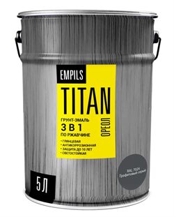 Грунт-эмаль по ржавчине ОРЕОЛ TITAN графитовый серый RAL 7024 5л/4,7кг 89263