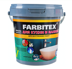 Краска акриловая  1,1 кг для кухни и ванной  FARBITEX 4300007077
