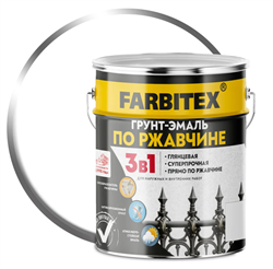 Грунт-эмаль по ржавчине 3в1  5,0кг белый FARBITEX 4300013878