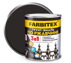 Грунт-эмаль по ржавчине 3в1  1,8кг черный FARBITEX 4300013978