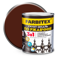 Грунт-эмаль по ржавчине 3в1  1,8кг шоколадный FARBITEX 4300013983