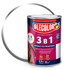 Грунт-эмаль по ржавчине 3в1  0,9кг белый Olecolor 4300005930