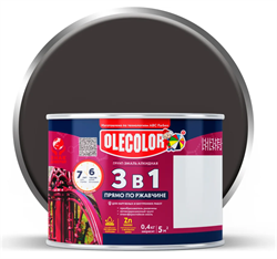 Грунт-эмаль по ржавчине 3в1  0,4кг черный Olecolor 4300009574