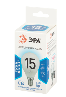 Лампа светодиодная  ЭРА LED smd P45-15w-840-E14 4000К Б0066805