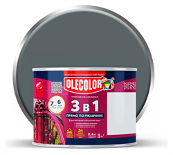 Грунт-эмаль по ржавчине 3в1  0,4кг серый Olecolor (4шт/уп) 4300009573