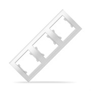 Рамка трехместная вертикальная  UNIVersal  серия  Бриллиант  белая (еврослот),     СПЕЦЦЕНА