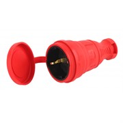 Розетка кабельная R8-RED-IP44 ЭРА c/з  прямой 16A IP44 красный каучуковый