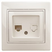 1-303-02  Intro Розетка информационная RJ45, IP20, СУ, Plano, сл.кость