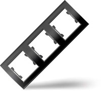Рамка трехместная горизонтальная  UNIVersal  серия  Бриллиант  черная (еврослот)