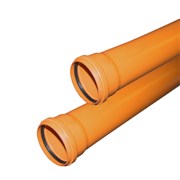 Труба ф160 с раструбом L=1 м для наружной канализации толщ.стенки 4.9 (2шт) рыжая VALFEX
