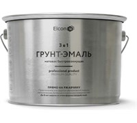 Грунт-эмаль Elcon по ржавчине 3 в 1 матовая черная 2 кг (12шт)