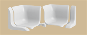 Набор комплектующих для универсального бордюра на ванну  Идеал  001-G белый гл (1 набор во флоупак)