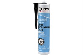 Герметик QUELYD санитарный силиконовый  для Влажных зон прозрачный, 300 мл(24шт/уп)
