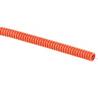 Труба гофр. ПНД д-16мм с зонд. легкая 100м (оранжевый) ЭРА