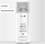 Аэрозоль эмаль алкидная универсальная Elcon RAL 9003 белая матовая 520 мл (12шт/уп)