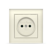 Розетка одноместная  UNIVersal  серия  Бриллиант  б/з, с/у, 16А, 220В,  слоновая кость  (ivory), (ев