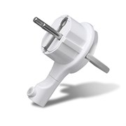 Вилка-невидимка  UNIVersal  с/з белая 16А 250В (еврослот)