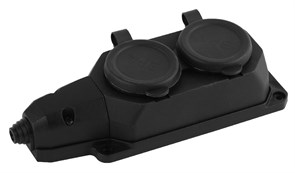 Колодка KX-3e-B-IP44 ЭРА каучуковая с/з  3 розетки 16A IP44 черная