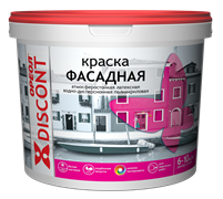 Краска ВД  ОРЕОЛ ДИСКОНТ  фасадная атмосферостойкая полиакриловая белая матовая 1.5 кг (6шт/уп)