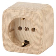 3-202-11 Intro Розетка 2P+E Schuko, 16А-250В, IP20, ОУ, Polo, сосна  Б0036108