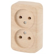 3-203-11 Intro Розетка 2х2P, 16А-250В, IP20, ОУ, Polo, сосна  Б0036109