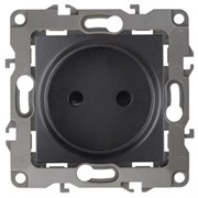 12-2105-05 ЭРА Розетка 2P,16A-250В, IP20, Эра12, антрацит  Б0018258