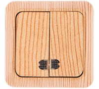 Выключатель двухклавишный с подсветкой 