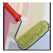 Валик 180 мм полиакрил  d 40 мм,бюгель 6 мм ворс18 мм, пласт ручка, красный SANTOOL (100шт/уп)ЛКМ 010221-180-140