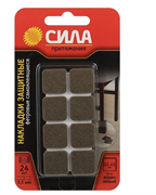 Накладки СИЛА SFELT-22х22 защитные фетровые самоклеящиеся квадратные 22х22 мм 24 шт. Б0062720