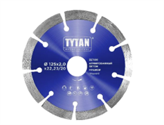 Алмазный диск отрезной сегментный 230х2,6х22,23/20 TYTAN Бетон (25шт) 45406