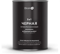 Грунт-эмаль по ржавчине Elcon 3 в 1 глянцевая черная RAL 9005 0,8 кг (12шт) 00-00750061