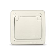 Розетка одноместная с крышкой 