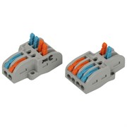 Клемма проходная разветвительная 222-4124 с рычагами 2/4 полюса 0.08-2.5/4 мм2(20шт/у ЭРА NO-225-406 Б0067950