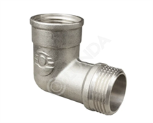 Угольник НИКЕЛИРОВАННЫЙ с переходом на наружную резьбу VALFEX ВР-НР  3/4