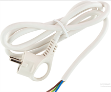 U-3x1,5-1,5m-W  Шнур сетевой с вилкой ЭРА с заземлением 1,5м ПВС 3x1,5мм2 белый Б0048704